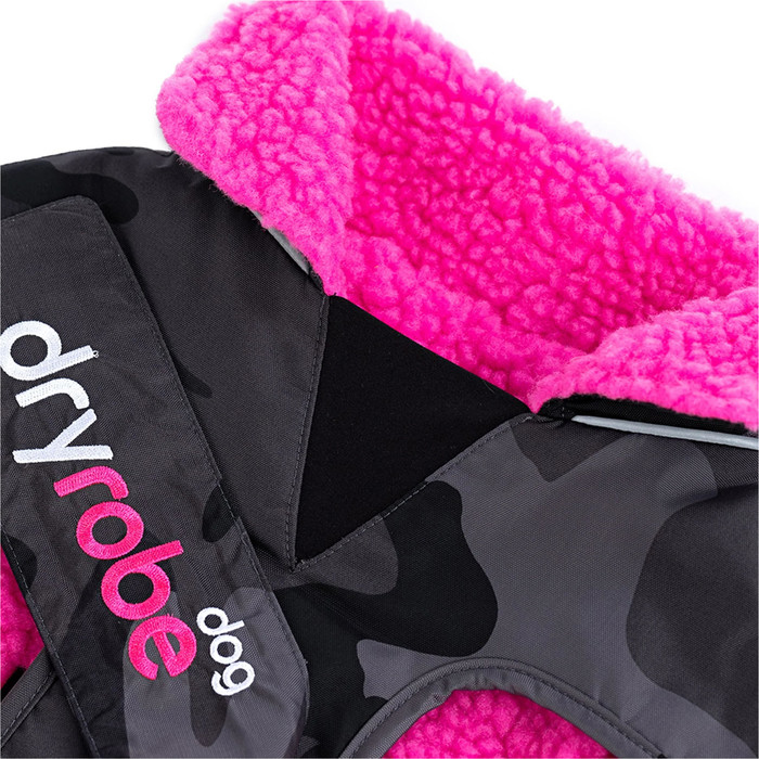 2024 Dryrobe Abrigo Para Perro V3 DRV3 - Camuflaje Negro / Pink